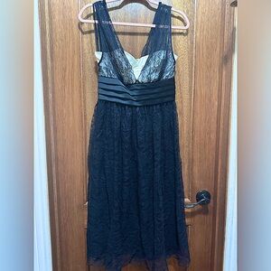 Lace Dressy Dress Black & Cream 2